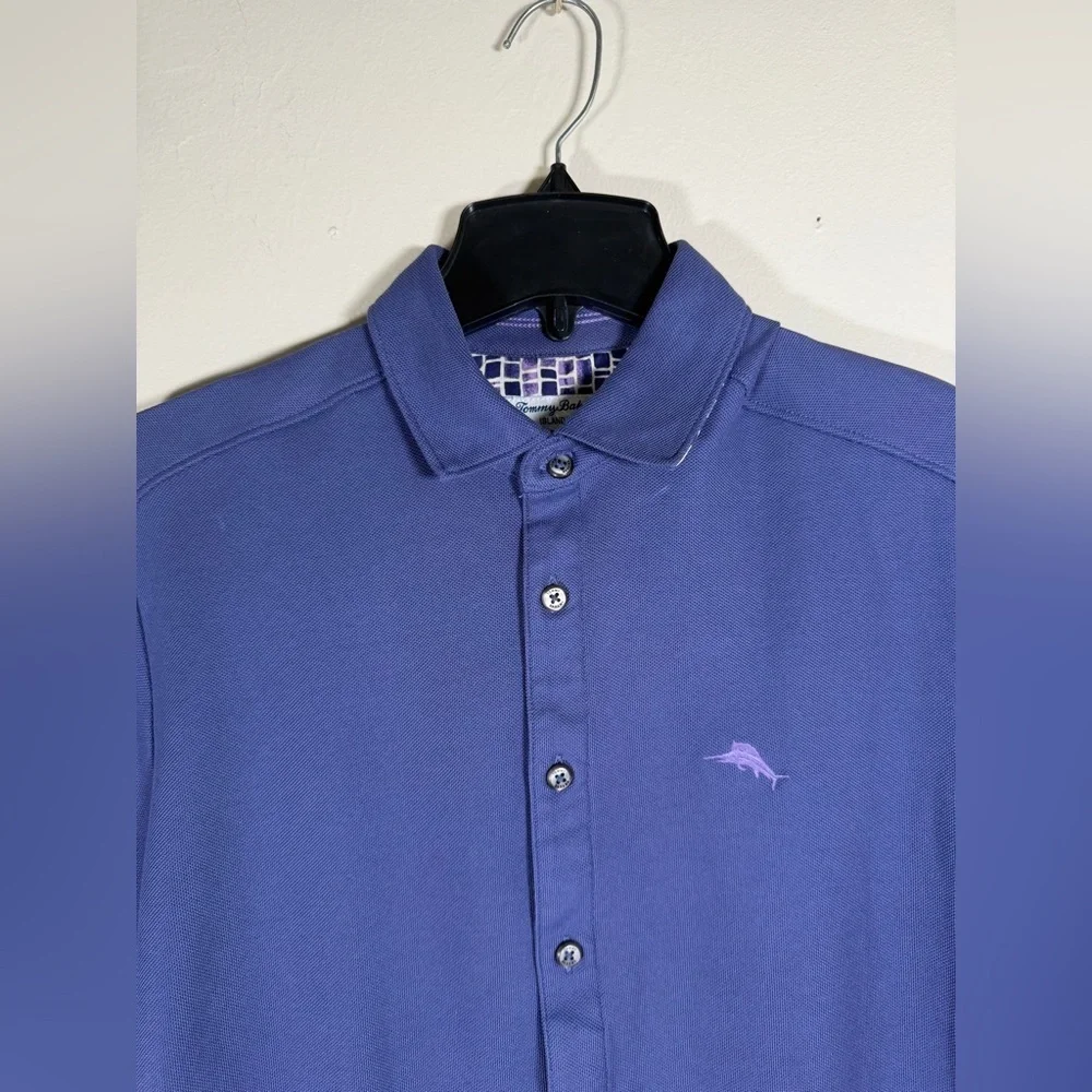 Tommy Bahama Blue Short Sleeve Button Down Shirt - Picture 3 of 10